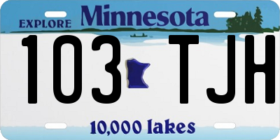 MN license plate 103TJH