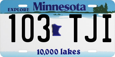 MN license plate 103TJI