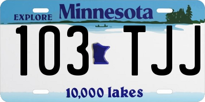 MN license plate 103TJJ
