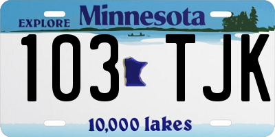 MN license plate 103TJK