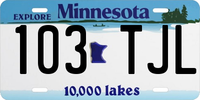 MN license plate 103TJL