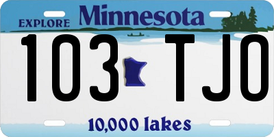 MN license plate 103TJO