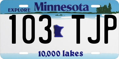 MN license plate 103TJP