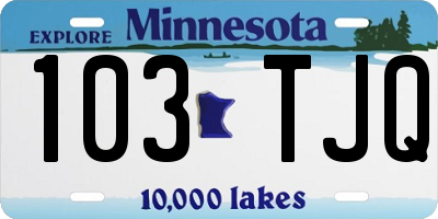 MN license plate 103TJQ