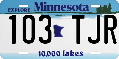 MN license plate 103TJR