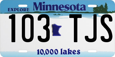 MN license plate 103TJS