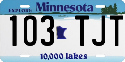 MN license plate 103TJT