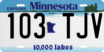 MN license plate 103TJV