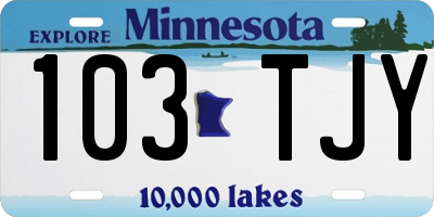 MN license plate 103TJY