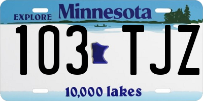 MN license plate 103TJZ