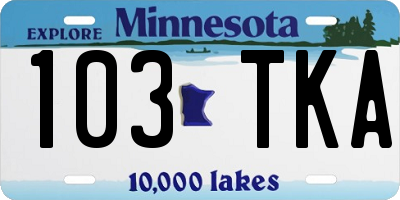 MN license plate 103TKA