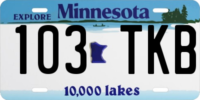 MN license plate 103TKB
