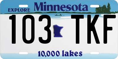 MN license plate 103TKF