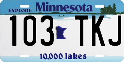 MN license plate 103TKJ