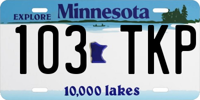 MN license plate 103TKP