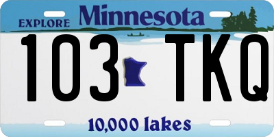 MN license plate 103TKQ