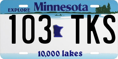 MN license plate 103TKS