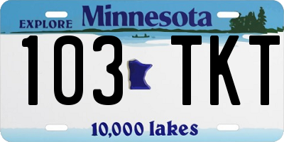 MN license plate 103TKT