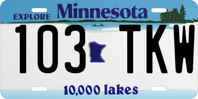 MN license plate 103TKW
