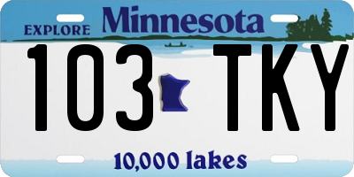 MN license plate 103TKY