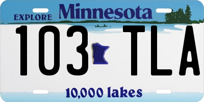 MN license plate 103TLA