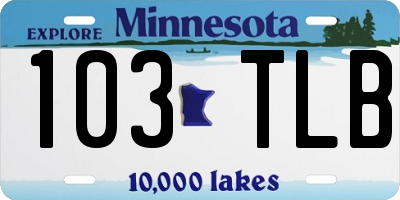 MN license plate 103TLB