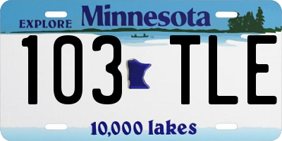 MN license plate 103TLE