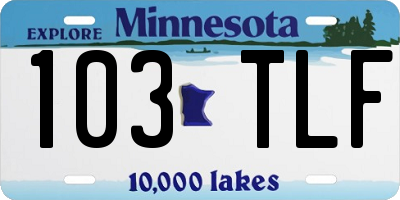 MN license plate 103TLF