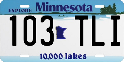 MN license plate 103TLI