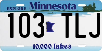 MN license plate 103TLJ