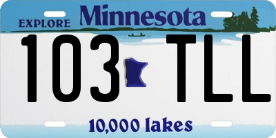 MN license plate 103TLL