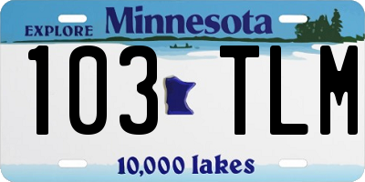 MN license plate 103TLM