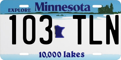 MN license plate 103TLN