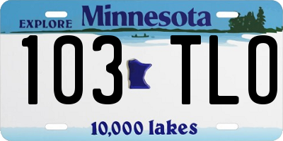 MN license plate 103TLO