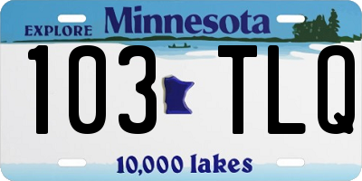 MN license plate 103TLQ