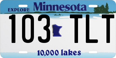 MN license plate 103TLT
