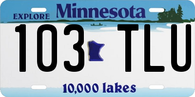 MN license plate 103TLU