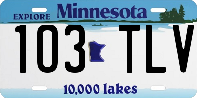MN license plate 103TLV