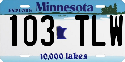 MN license plate 103TLW
