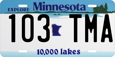 MN license plate 103TMA