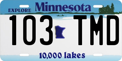 MN license plate 103TMD