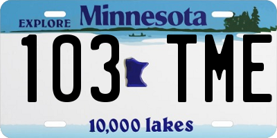 MN license plate 103TME