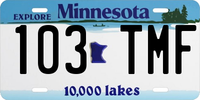 MN license plate 103TMF