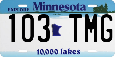 MN license plate 103TMG