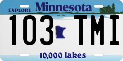 MN license plate 103TMI