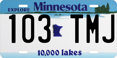 MN license plate 103TMJ