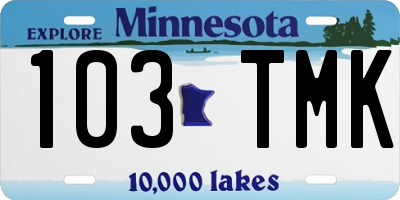 MN license plate 103TMK