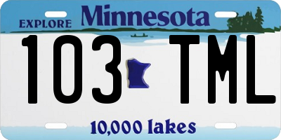 MN license plate 103TML