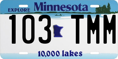 MN license plate 103TMM