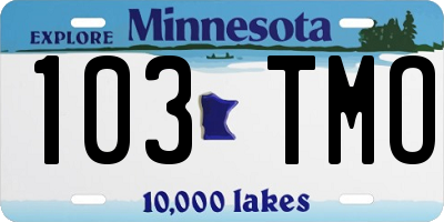 MN license plate 103TMO